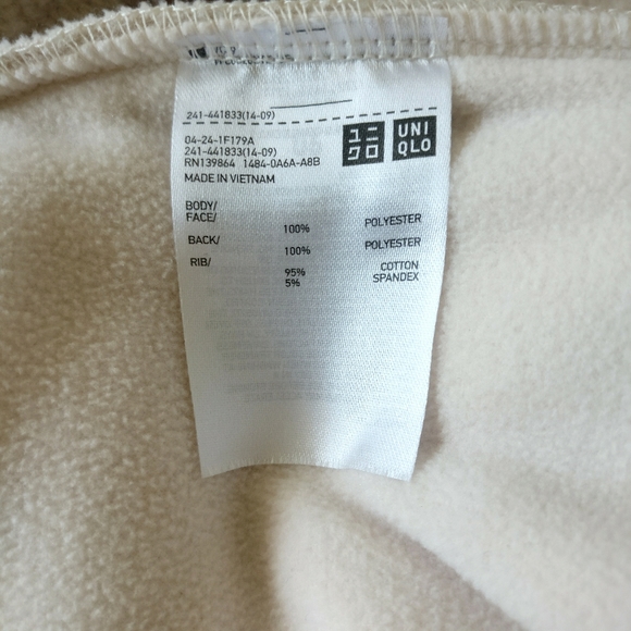 NWOT Uniqlo Cream Sherpa Fleece Pile Lined Cropped Teddy Bomber Jacket XS - Picture 16 of 16